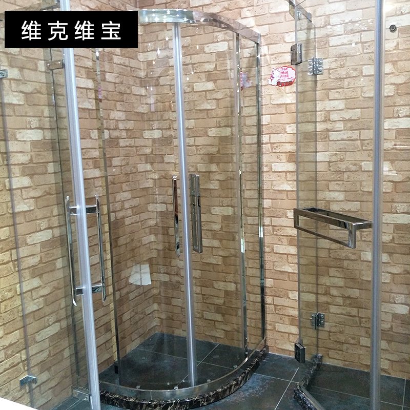 皓霖HL1142S弧形钢化玻璃隔断整体淋浴房浴室浴屏定制