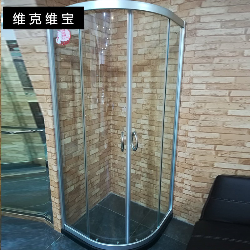 皓霖HL202弧形钢化玻璃隔断整体淋浴房浴室浴屏定制