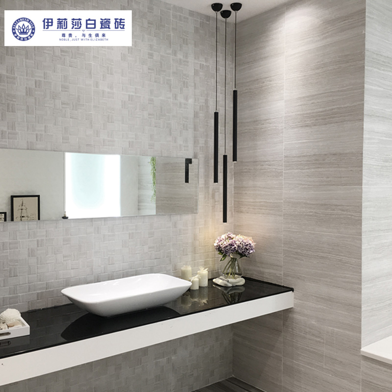 伊丽莎白瓷砖 客厅卫生间瓷砖法国木纹灰f浮雕印象系列 EM63201/EM63202