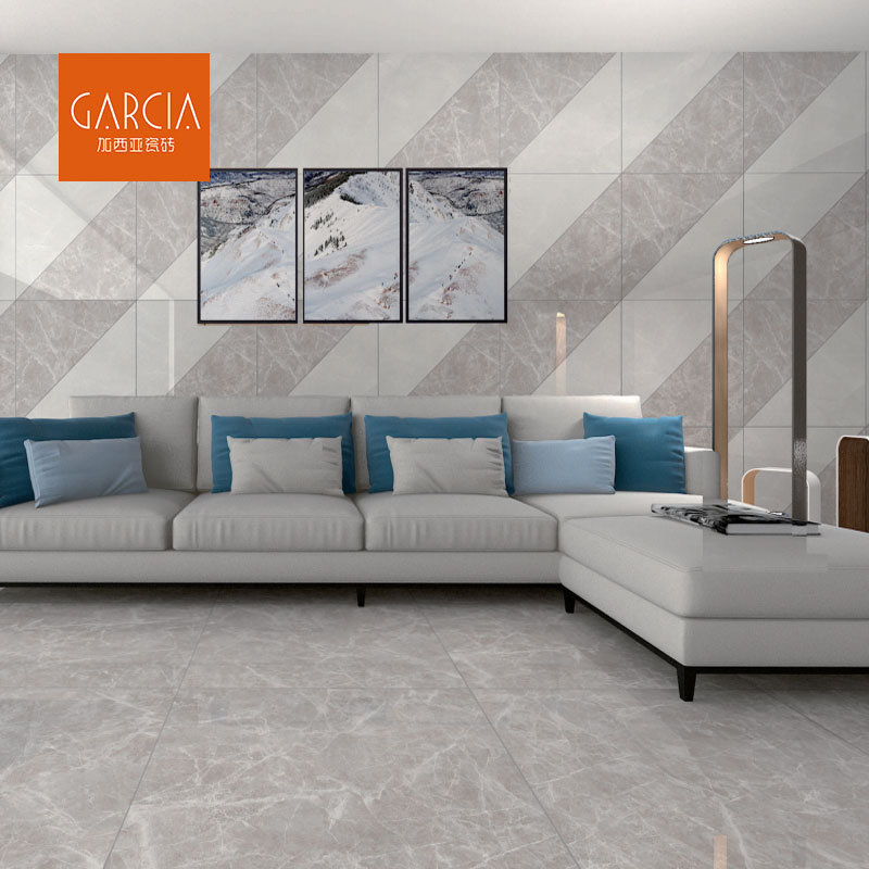 	加西亚瓷砖浅灰纯色可定制瓷砖 高端欧式简约 现代大气瓷砖