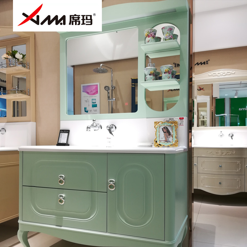席玛卫浴 正品浴室柜1米小户型简约落地卫生间柜子洗脸盆洗漱柜梳洗XM2016B-1000