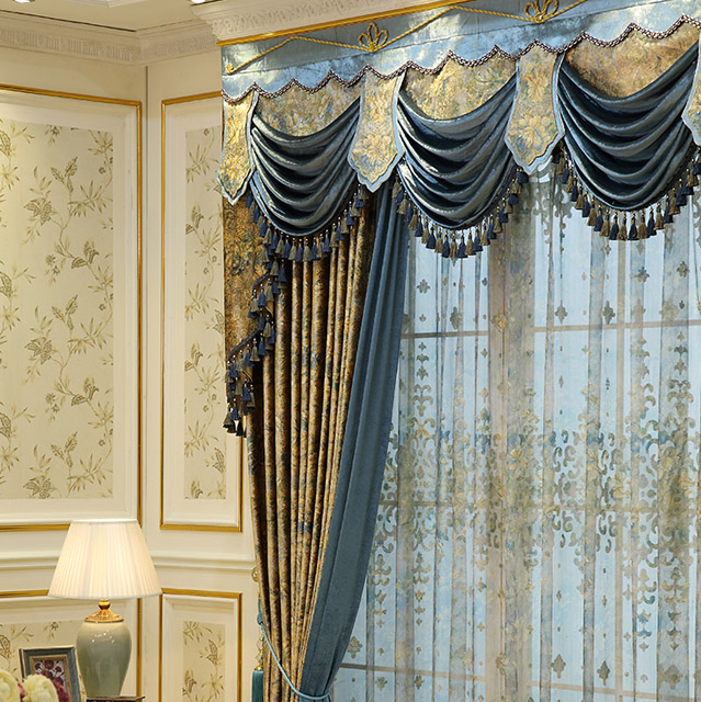 欧式窗帘餐厅客厅豪华成品定制窗帘遮光卧室布艺丝绒窗帘布