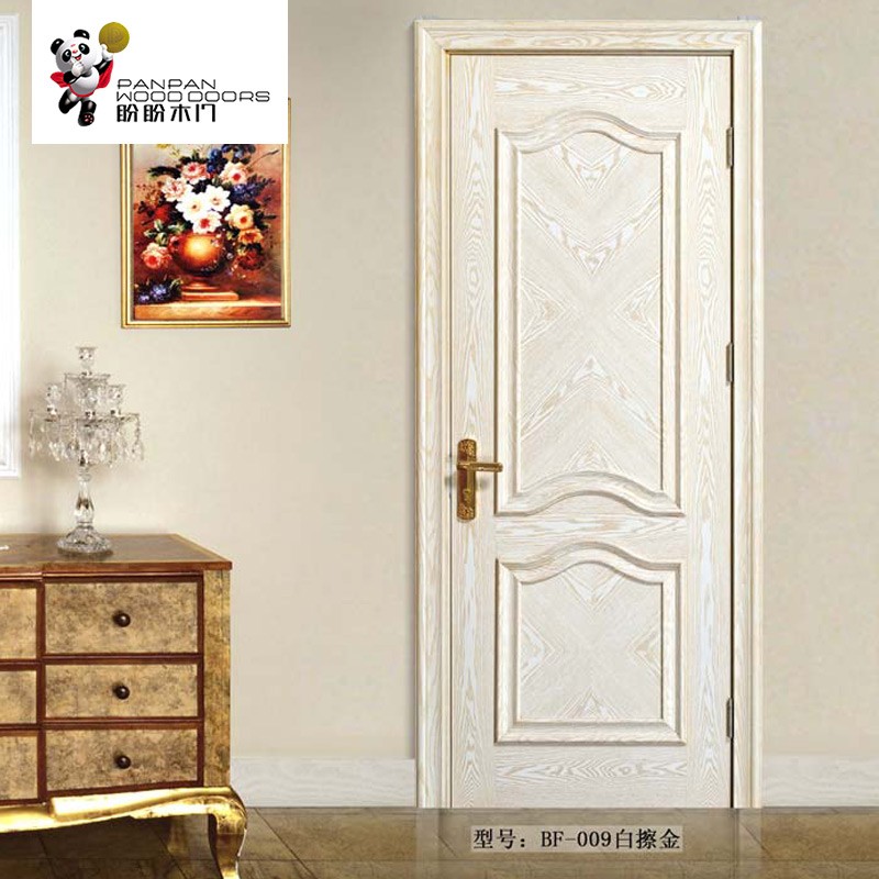 盼盼实木复合烤漆门   BF09   白擦金  适用类型：室内门、卧室门