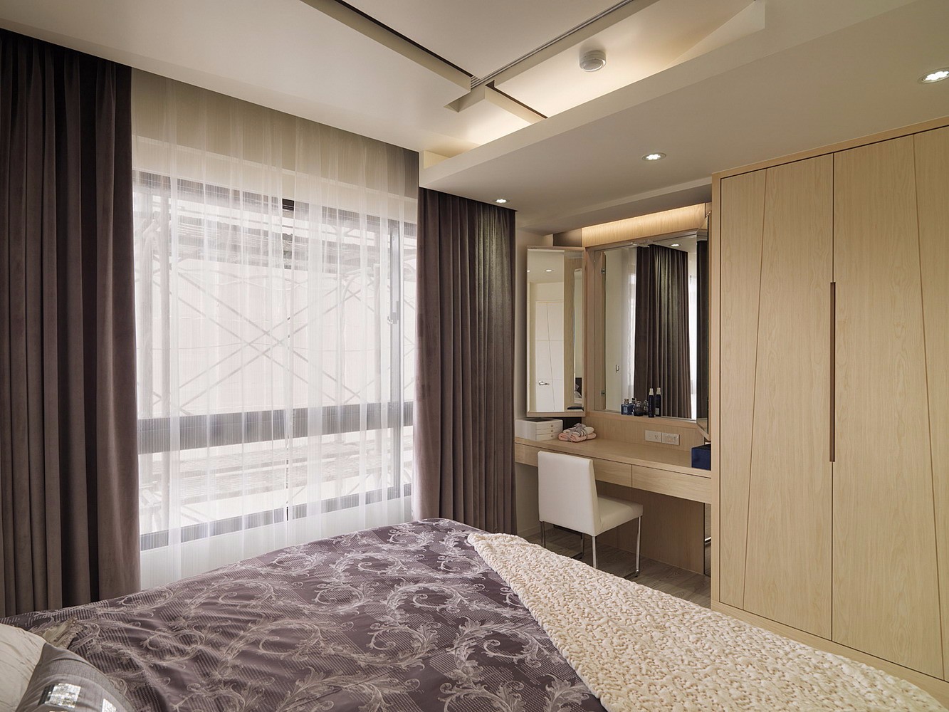 台式港式风格现代简约小户型卧室效果图