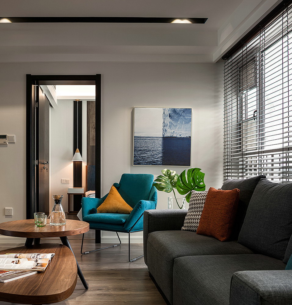 客厅-美式风格色彩使人愉快，明亮色调合理运用。