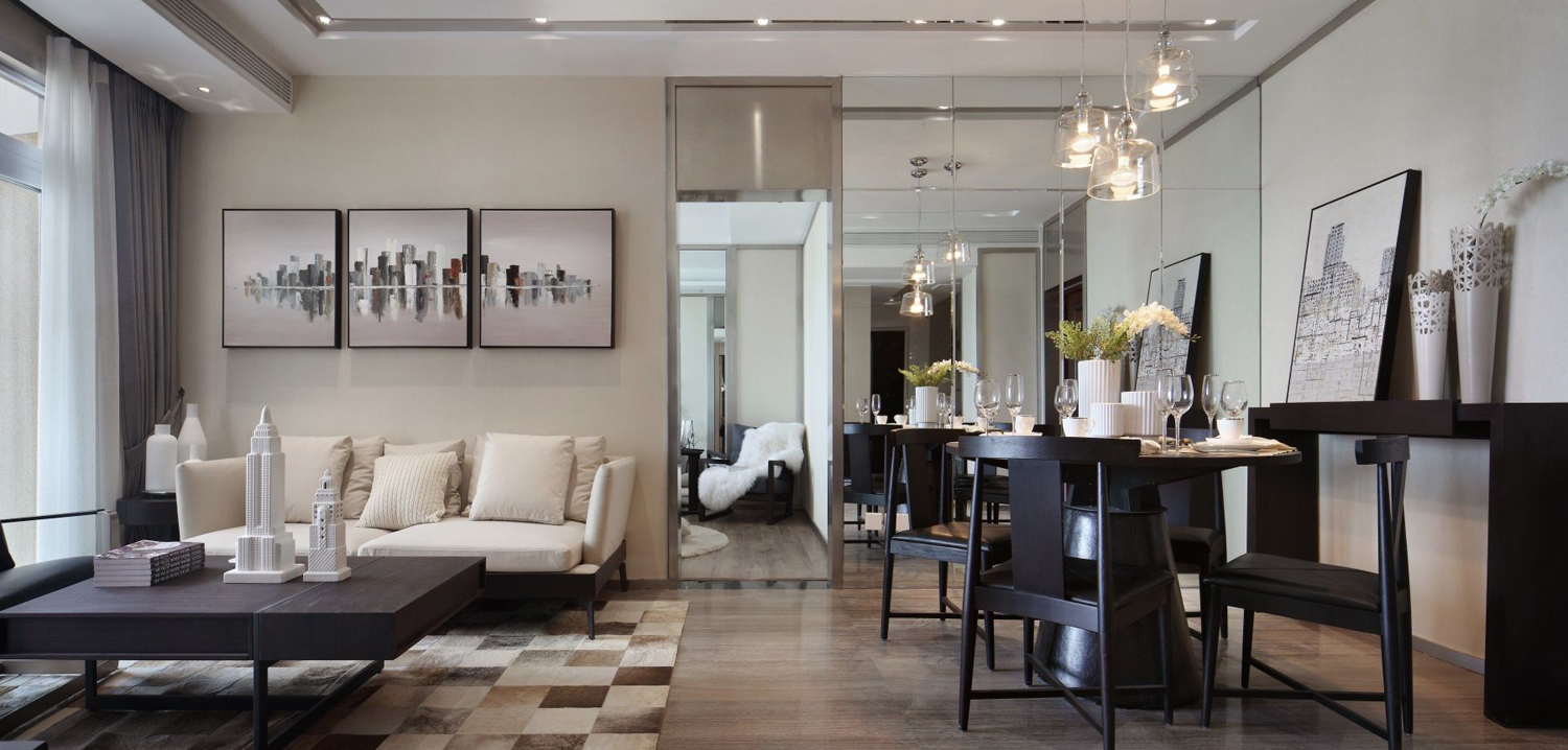 客厅-在现代风格装修中融入抽象的古典主义造型和设计