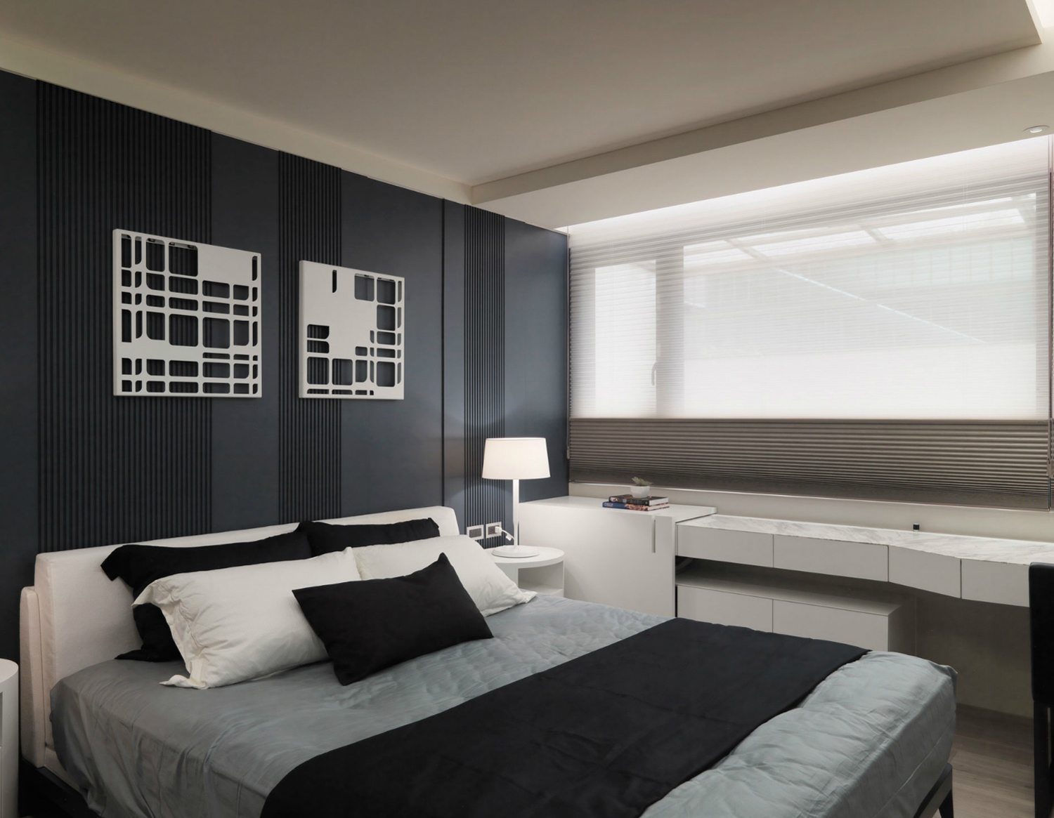 卧室-现代风格，各要素简单而不简单