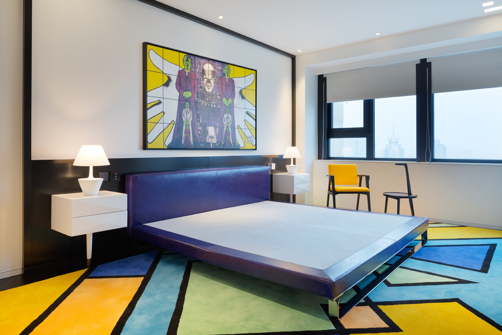卧室个性彩色地板，个性化定制