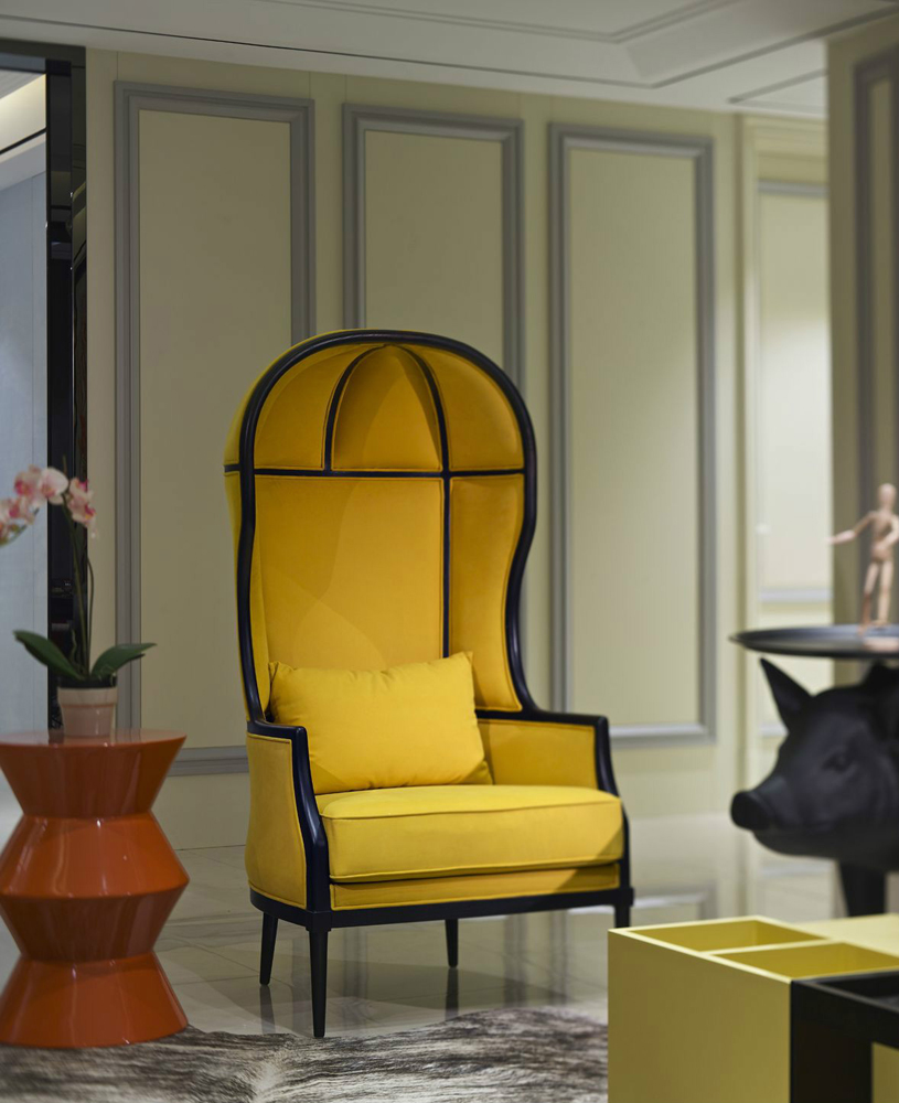 客厅黄色新古典公主椅，漂亮