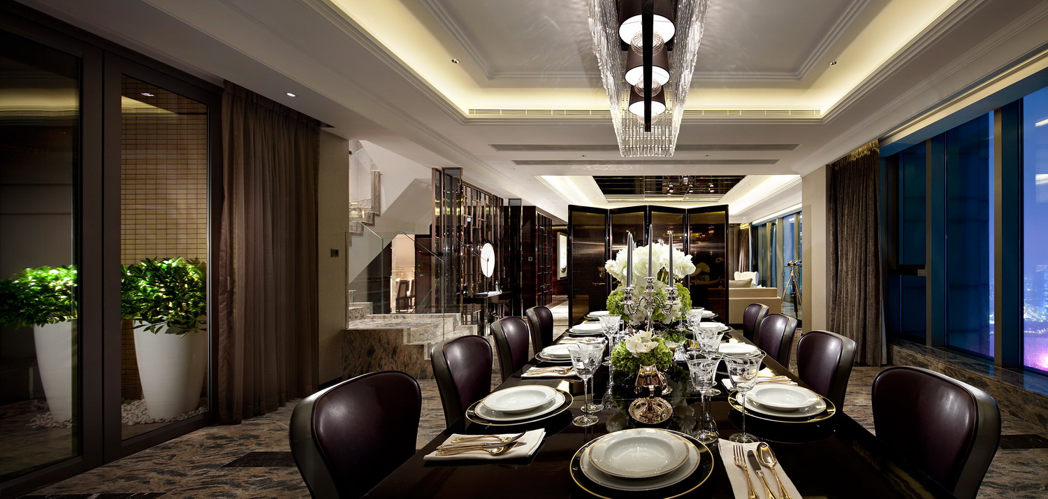 美式奢华的餐厅设计，视觉感更强的美式体验
