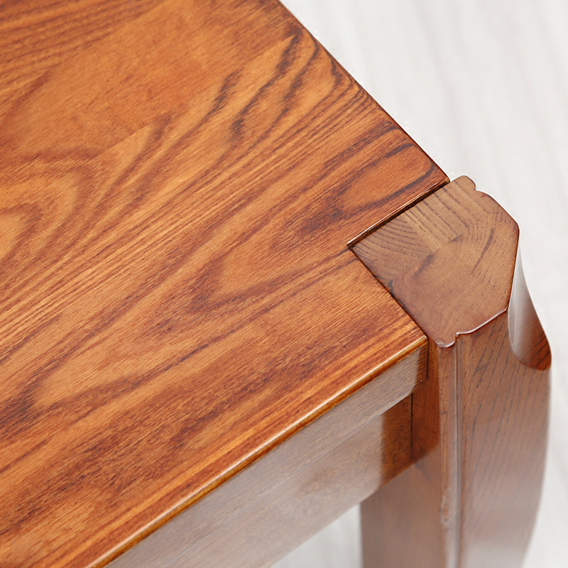 国华家具全实木茶几进口榆木矮桌高档家具中式长方形组装茶桌特价